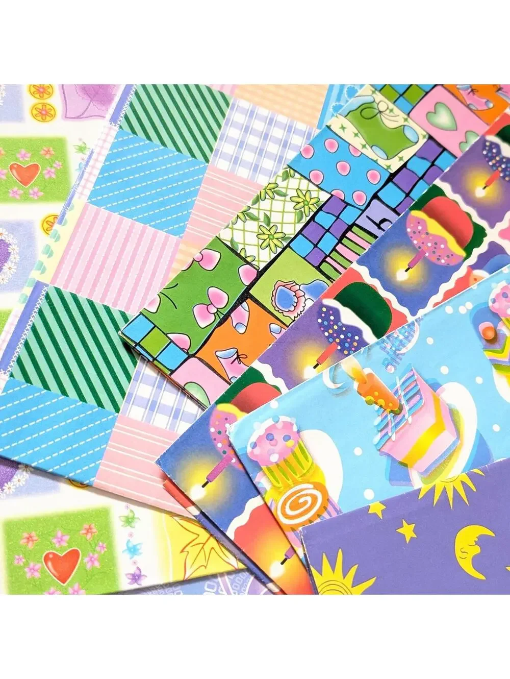 1990s Vintage Gift Wrap Sheet Set - Mixed Bundle - Lisa Frank Style